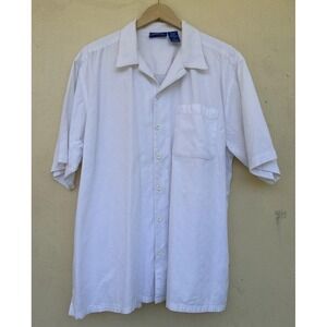 Ocean‎ Pacific OP Boxy White Shirt Men's Large Button-up Collared Short Sleeves